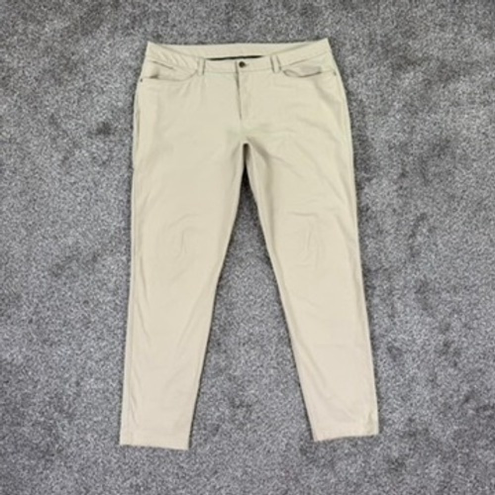 Lululemon Commission Pant Slim Men 38 Tan Khaki Technical Chino Trouser LM5AQSS